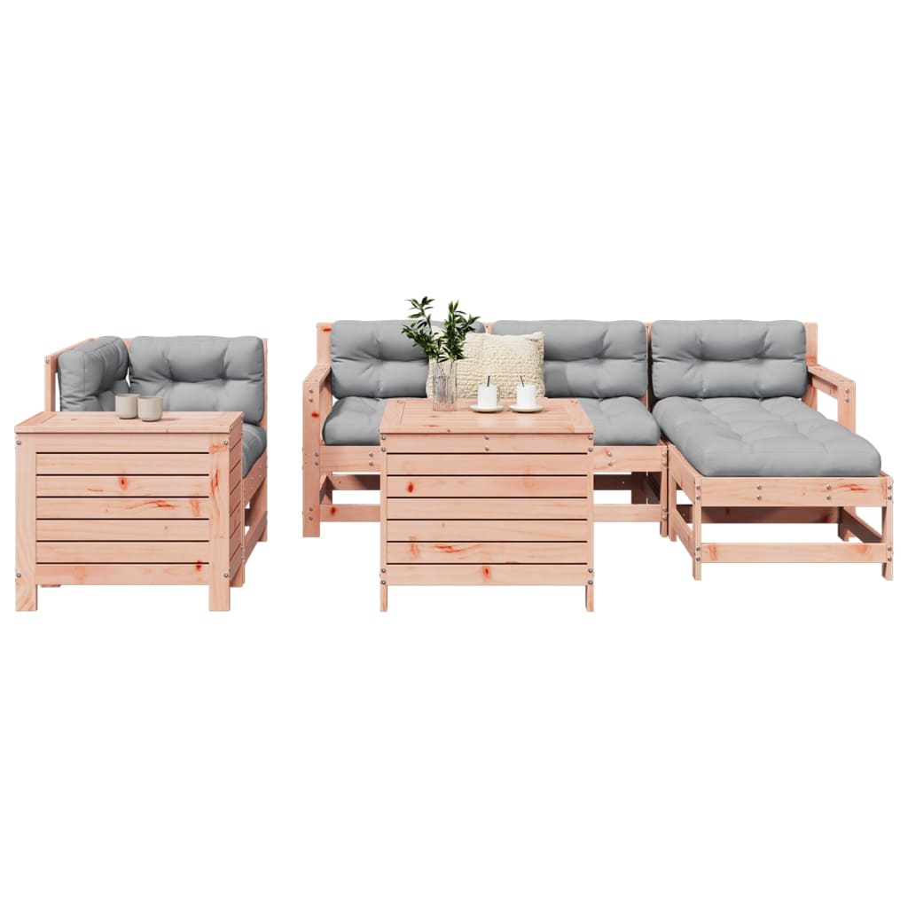 vidaXL 7 Piece Garden Sofa Set White Solid Wood Pine