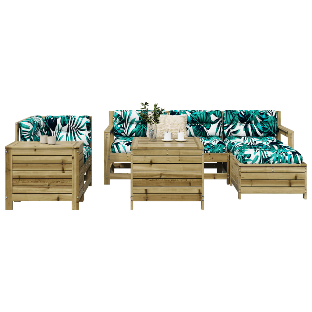 vidaXL 7 Piece Garden Sofa Set Solid Wood Pine