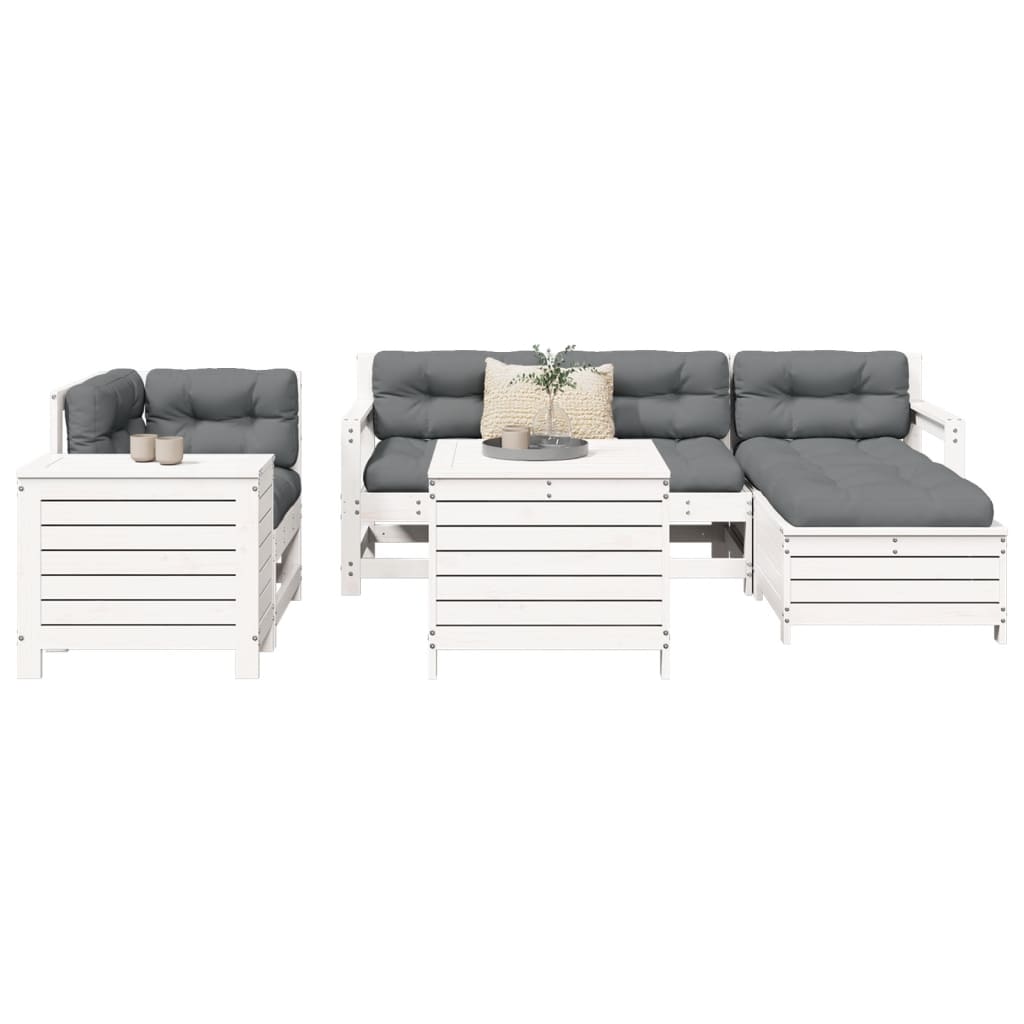 vidaXL 7 Piece Garden Sofa Set Solid Wood Pine