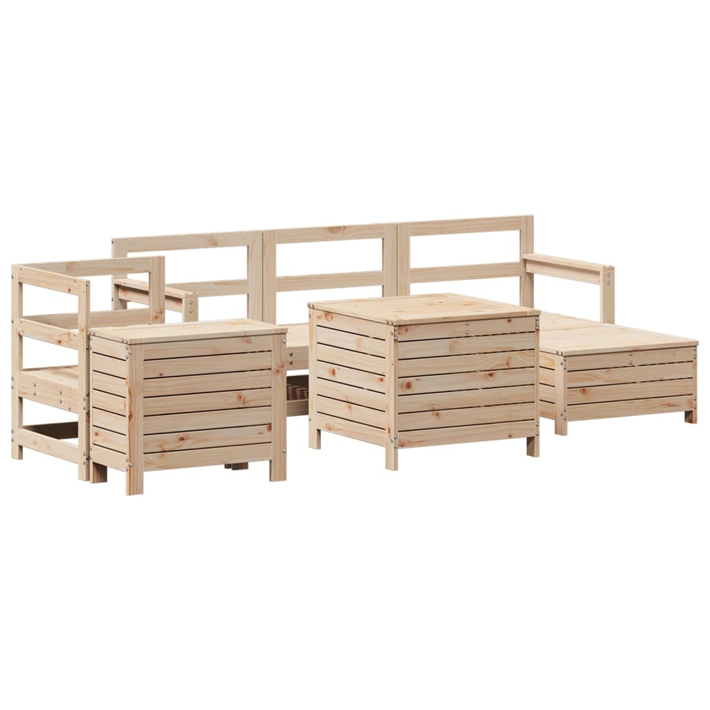 vidaXL 7 Piece Garden Sofa Set Solid Wood Pine