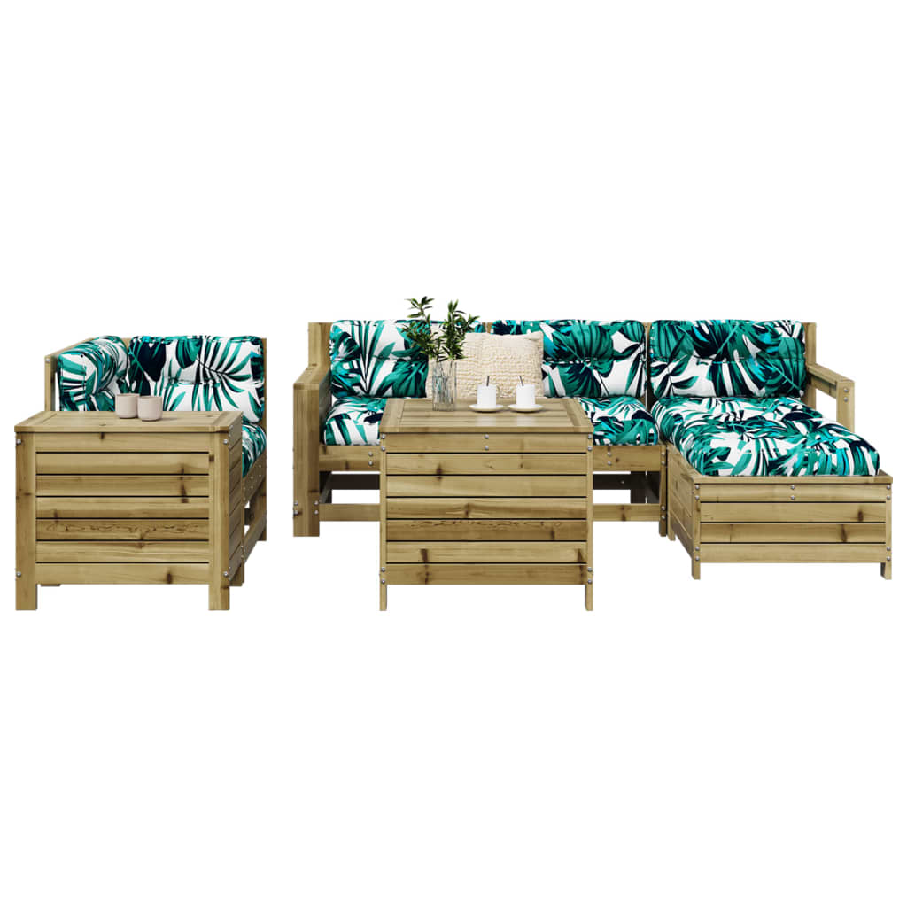 vidaXL 7 Piece Garden Sofa Set Solid Wood Pine