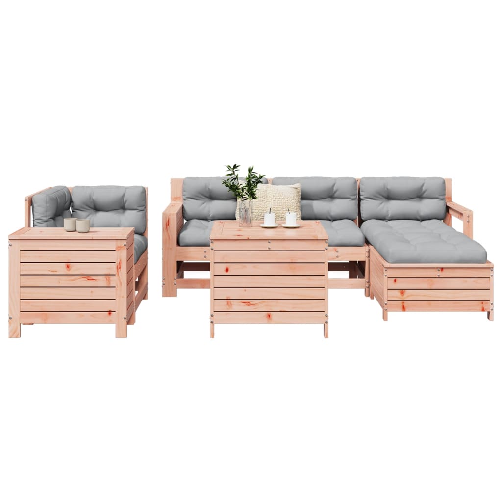 vidaXL 7 Piece Garden Sofa Set Solid Wood Pine