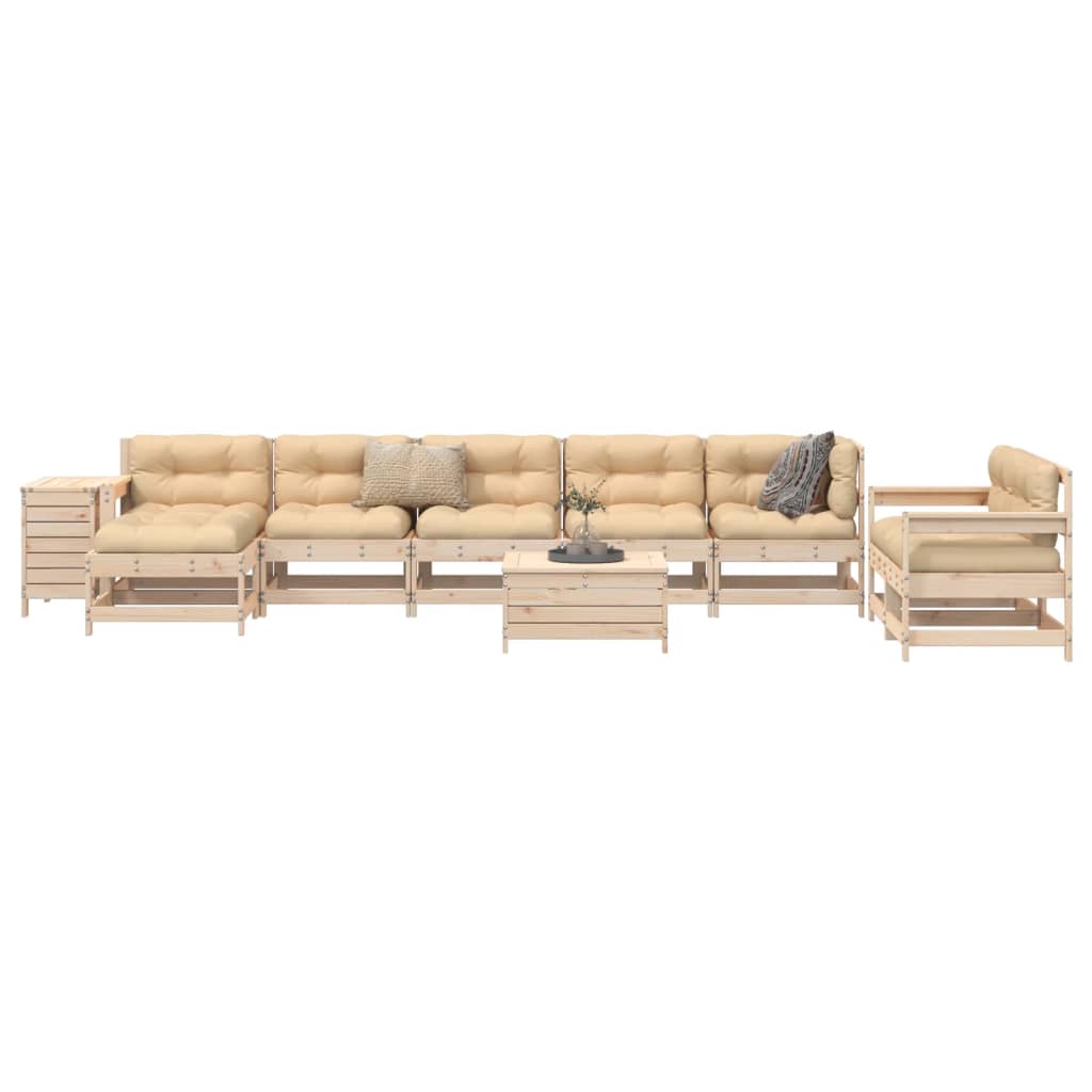 vidaXL 10 Piece Garden Sofa Set White Solid Wood Pine