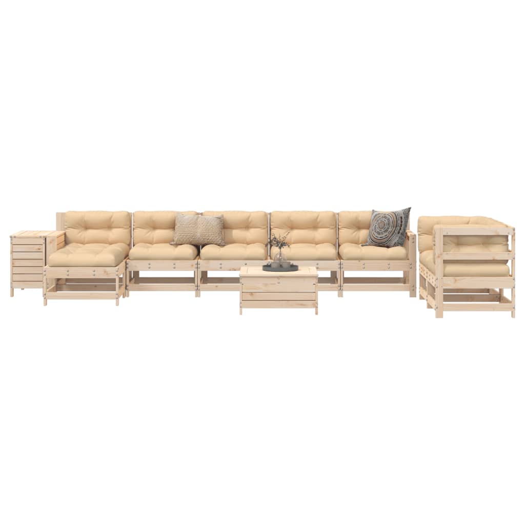 vidaXL 10 Piece Garden Sofa Set Solid Wood Douglas Fir