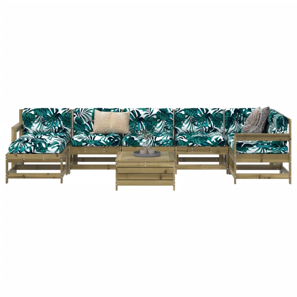 vidaXL 8 Piece Garden Sofa Set White Solid Wood Pine