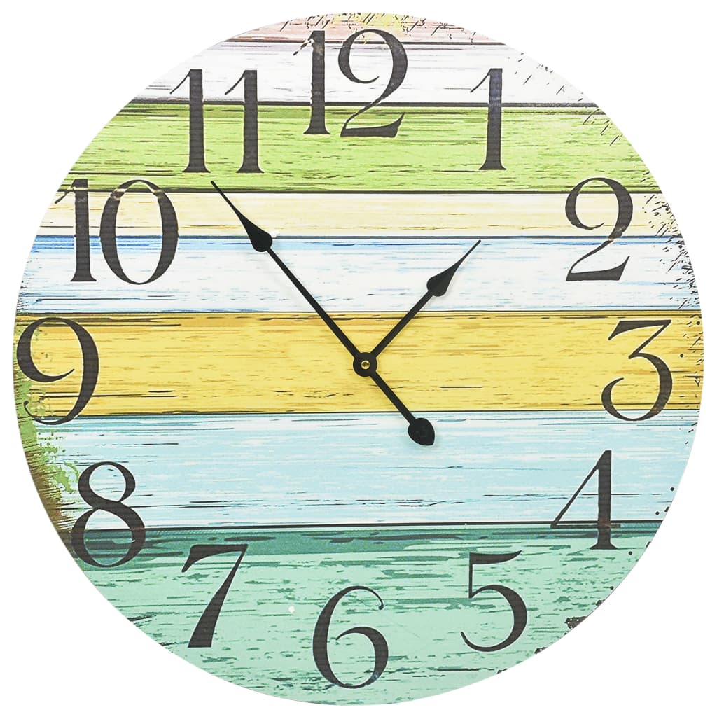 vidaXL Wall Clock Multicolour 60 cm MDF