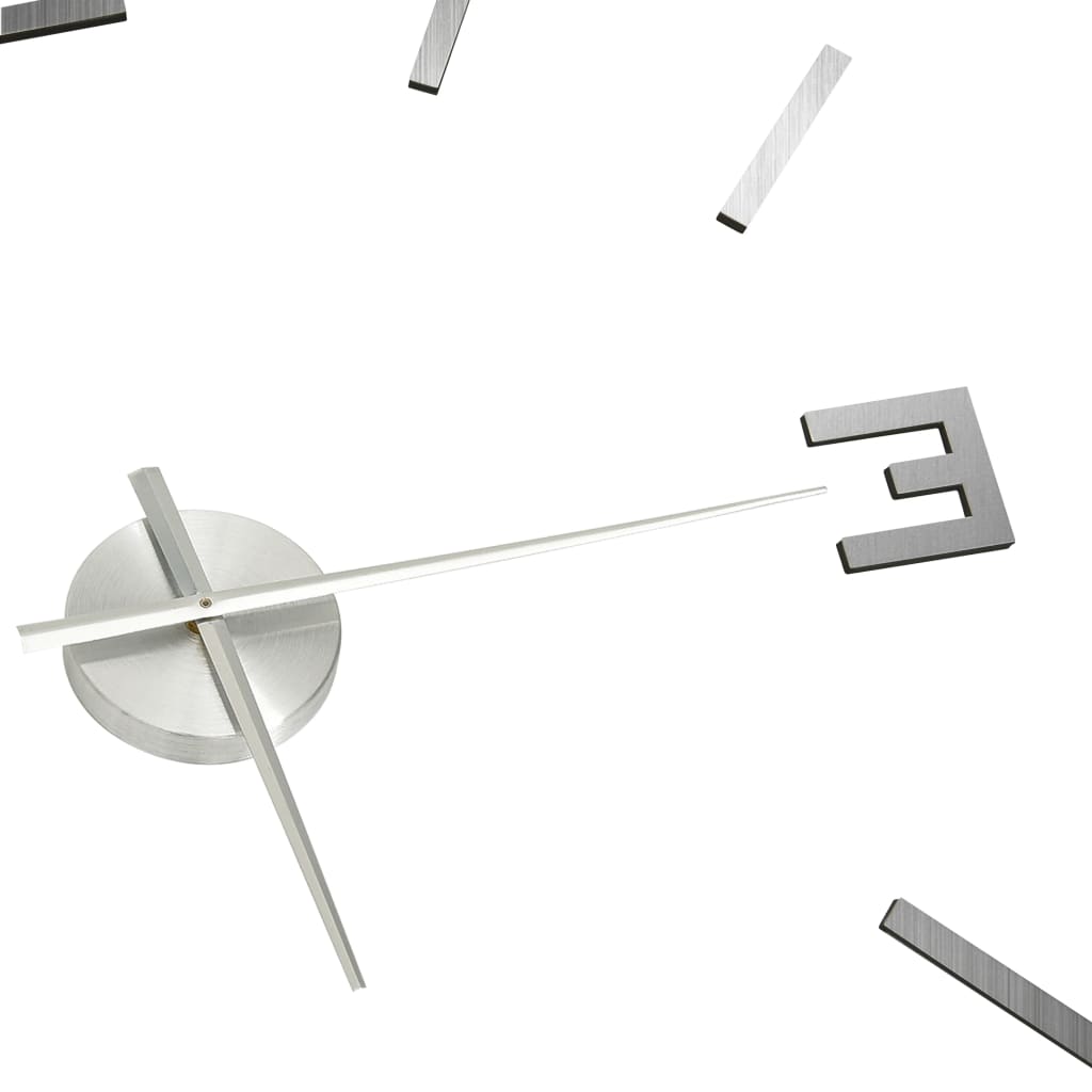 vidaXL 3D Wall Clock Modern Design Silver 100 cm XXL