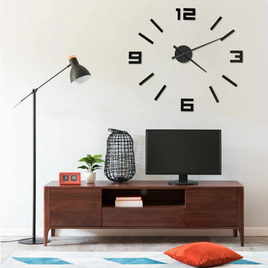 vidaXL 3D Wall Clock Modern Design Silver 100 cm XXL