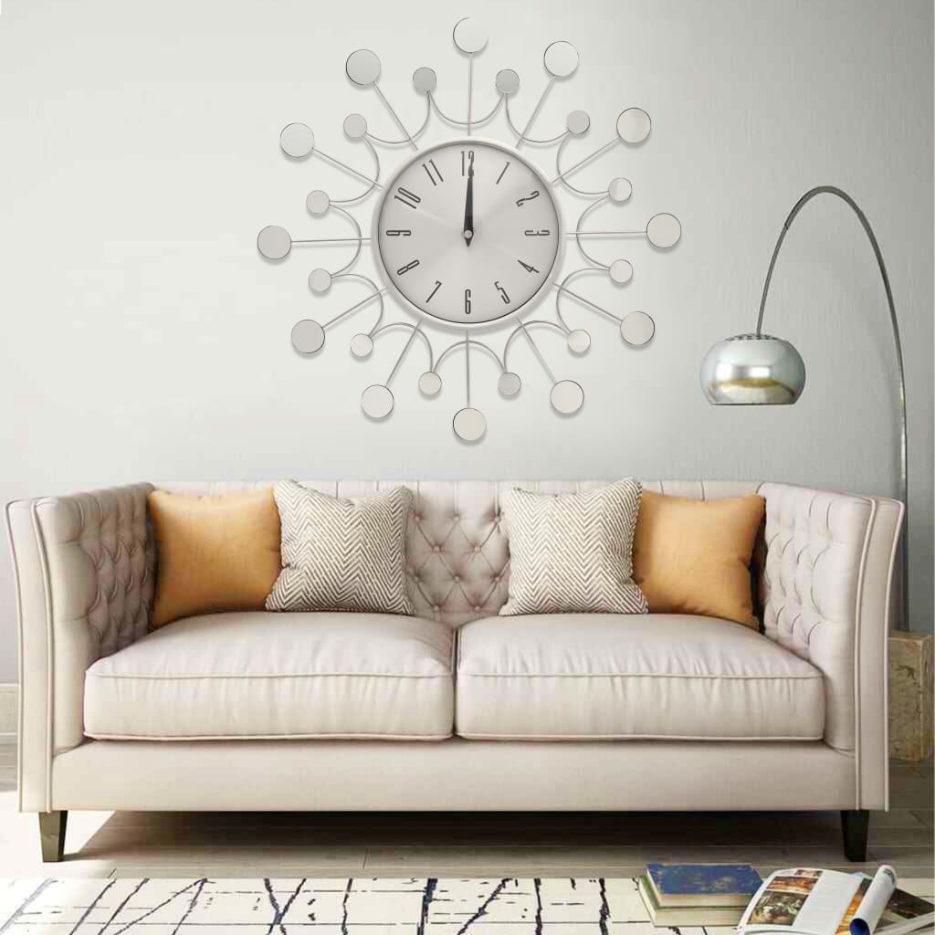 vidaXL Wall Clock Silver 40 cm Metal at Willow and Wine!