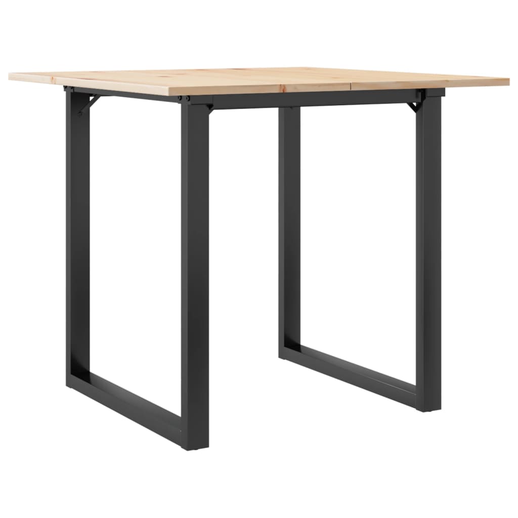 vidaXL Dining Table O-Frame 80x80x75 cm Solid Wood Pine and Cast Iron