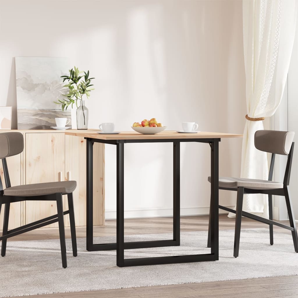 vidaXL Dining Table O-Frame 80x80x75 cm Solid Wood Pine and Cast Iron