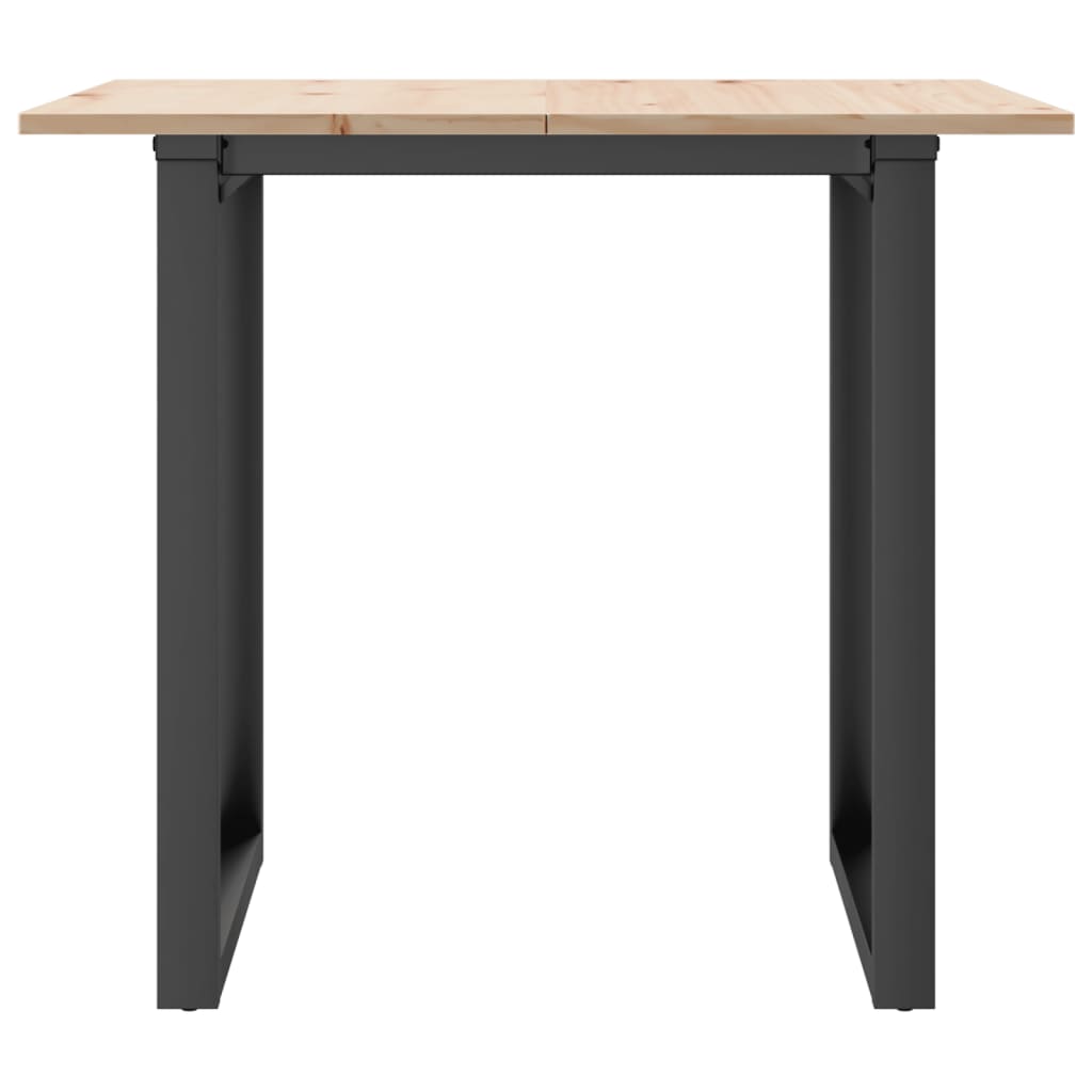 vidaXL Dining Table O-Frame 80x80x75 cm Solid Wood Pine and Cast Iron