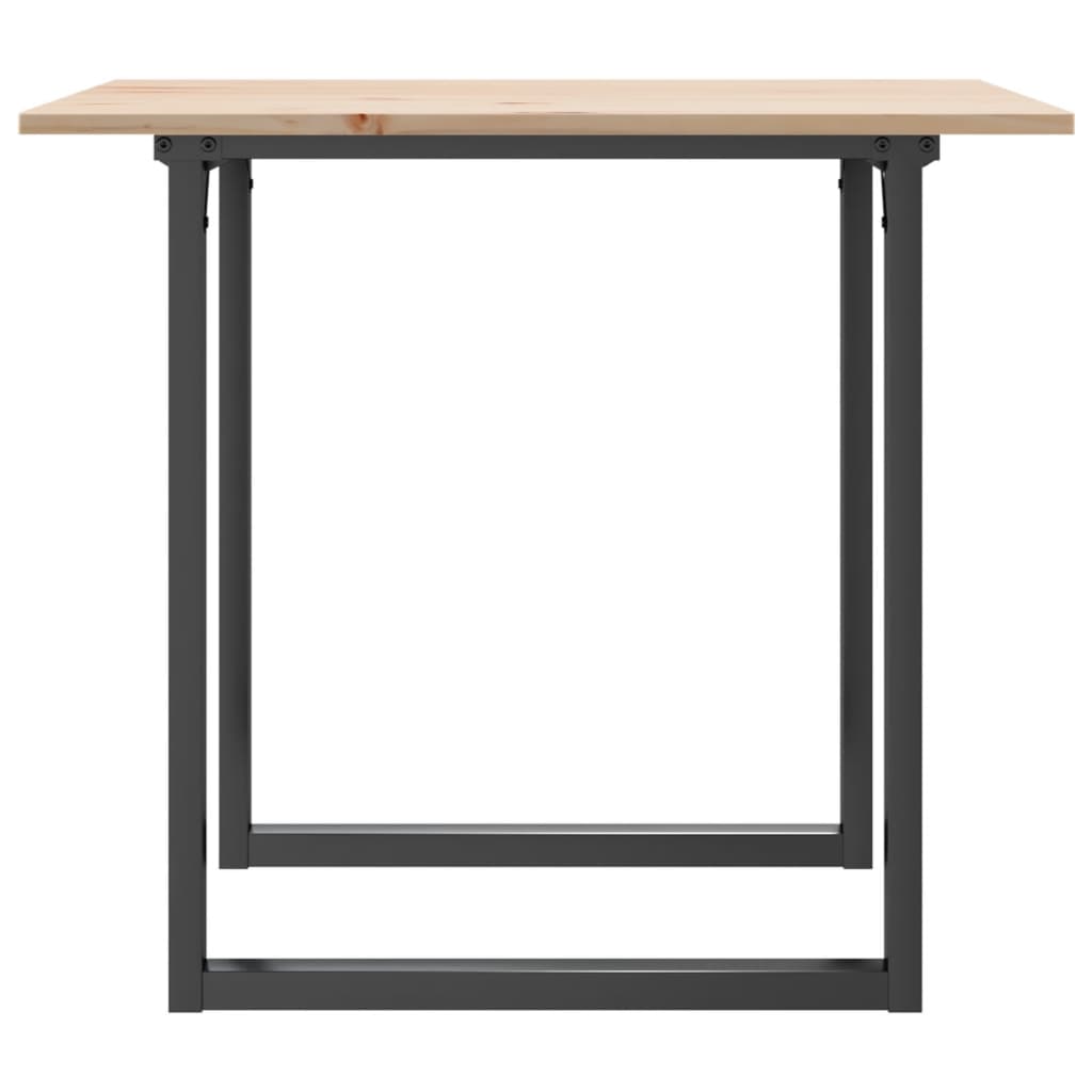 vidaXL Dining Table O-Frame 80x80x75 cm Solid Wood Pine and Cast Iron