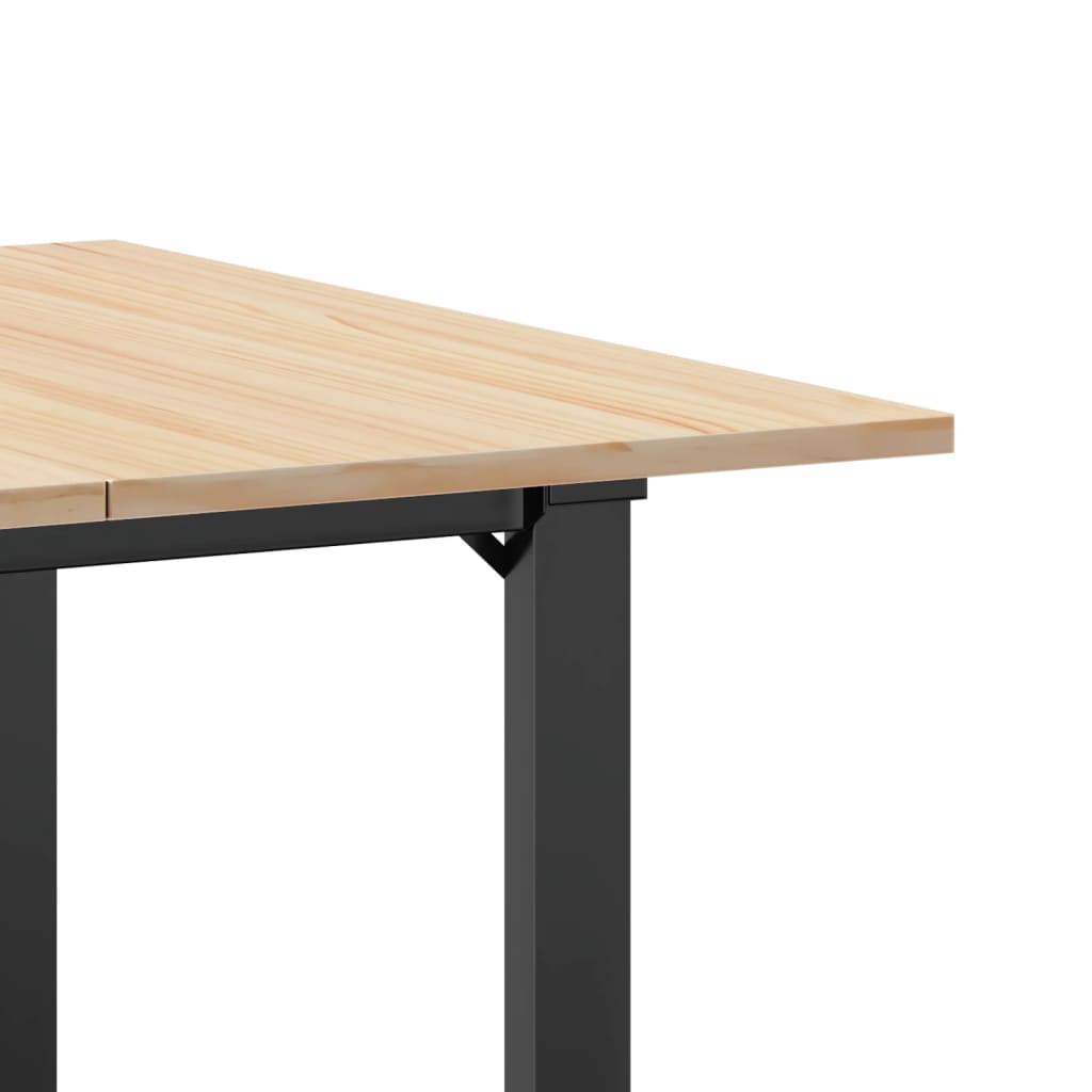 vidaXL Dining Table O-Frame 80x80x75 cm Solid Wood Pine and Cast Iron