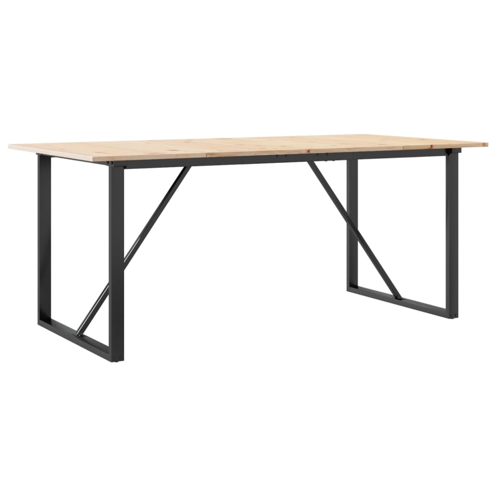 vidaXL Dining Table O-Frame 180x90x75 cm Solid Wood Pine and Cast Iron