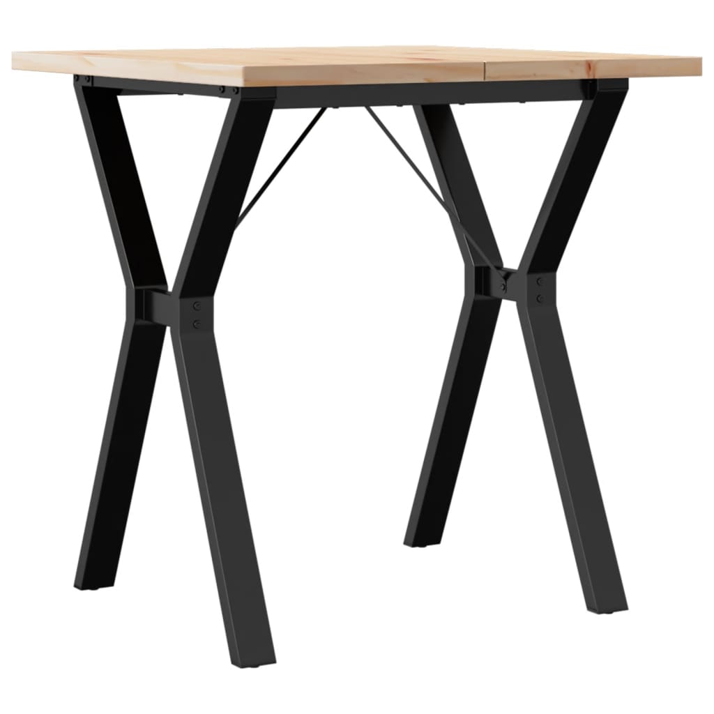 vidaXL Dining Table Y-Frame 70x70x75.5 cm Solid Wood Pine and Cast Iron