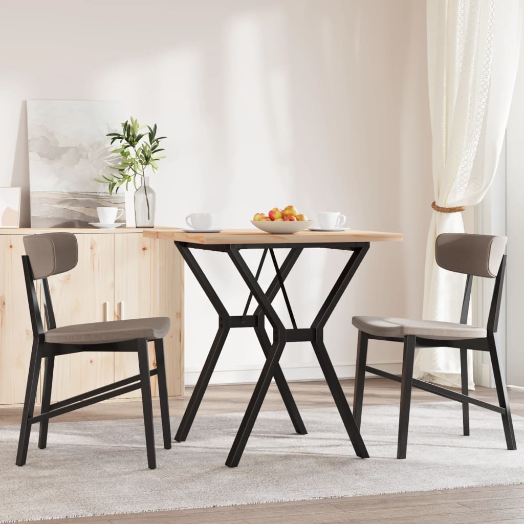 vidaXL Dining Table Y-Frame 70x70x75.5 cm Solid Wood Pine and Cast Iron