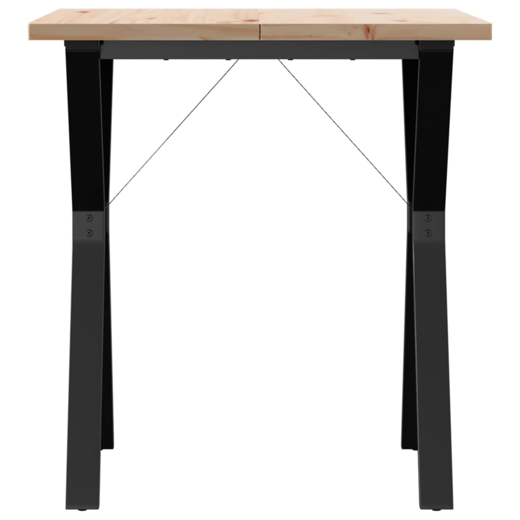 vidaXL Dining Table Y-Frame 70x70x75.5 cm Solid Wood Pine and Cast Iron