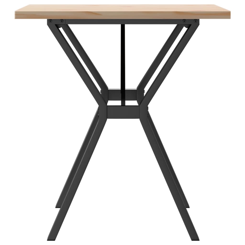 vidaXL Dining Table Y-Frame 70x70x75.5 cm Solid Wood Pine and Cast Iron