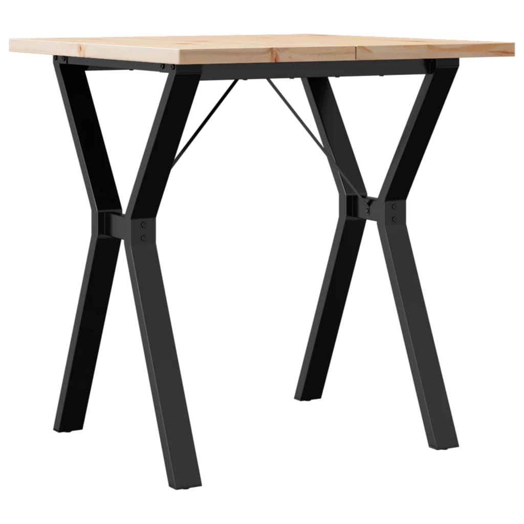 vidaXL Dining Table Y-Frame 70x70x75.5 cm Solid Wood Pine and Cast Iron