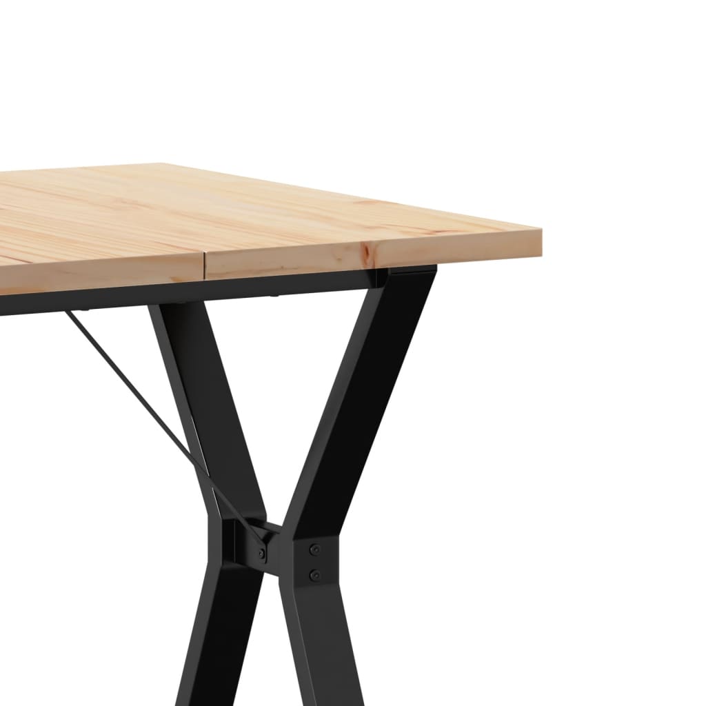 vidaXL Dining Table Y-Frame 70x70x75.5 cm Solid Wood Pine and Cast Iron