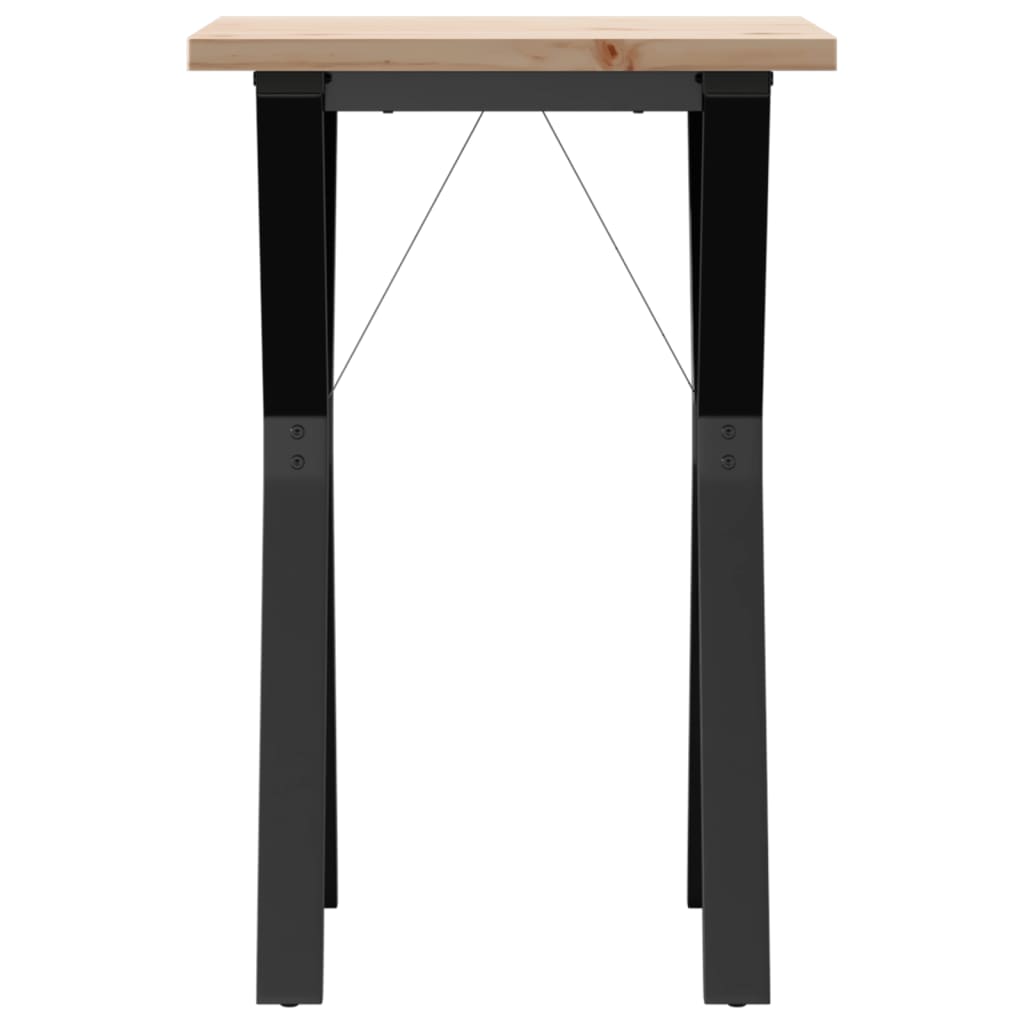 vidaXL Dining Table Y-Frame 50x50x75.5 cm Solid Wood Pine and Cast Iron