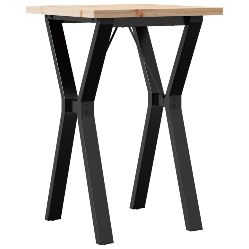 vidaXL Dining Table Y-Frame 50x50x75.5 cm Solid Wood Pine and Cast Iron