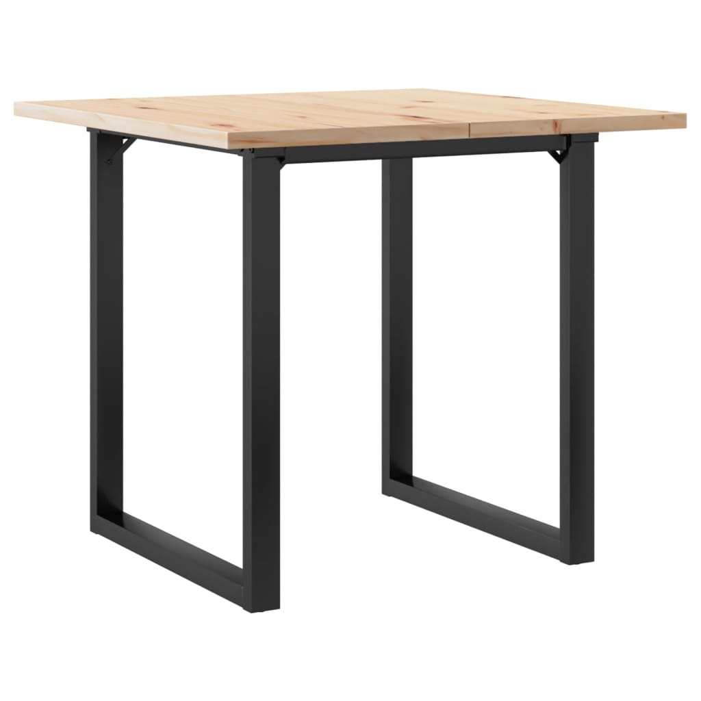 vidaXL Dining Table O-Frame 80x80x75.5 cm Solid Wood Pine and Cast Iron