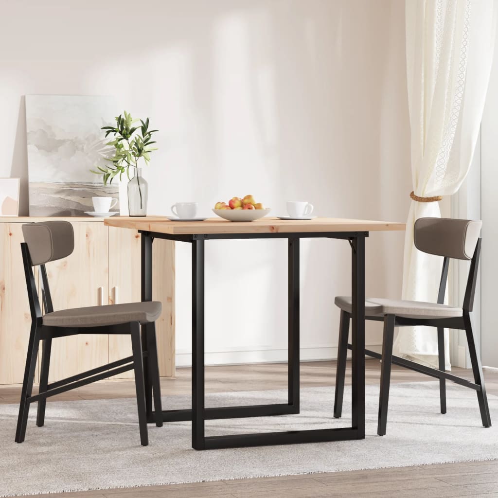 vidaXL Dining Table O-Frame 80x80x75.5 cm Solid Wood Pine and Cast Iron