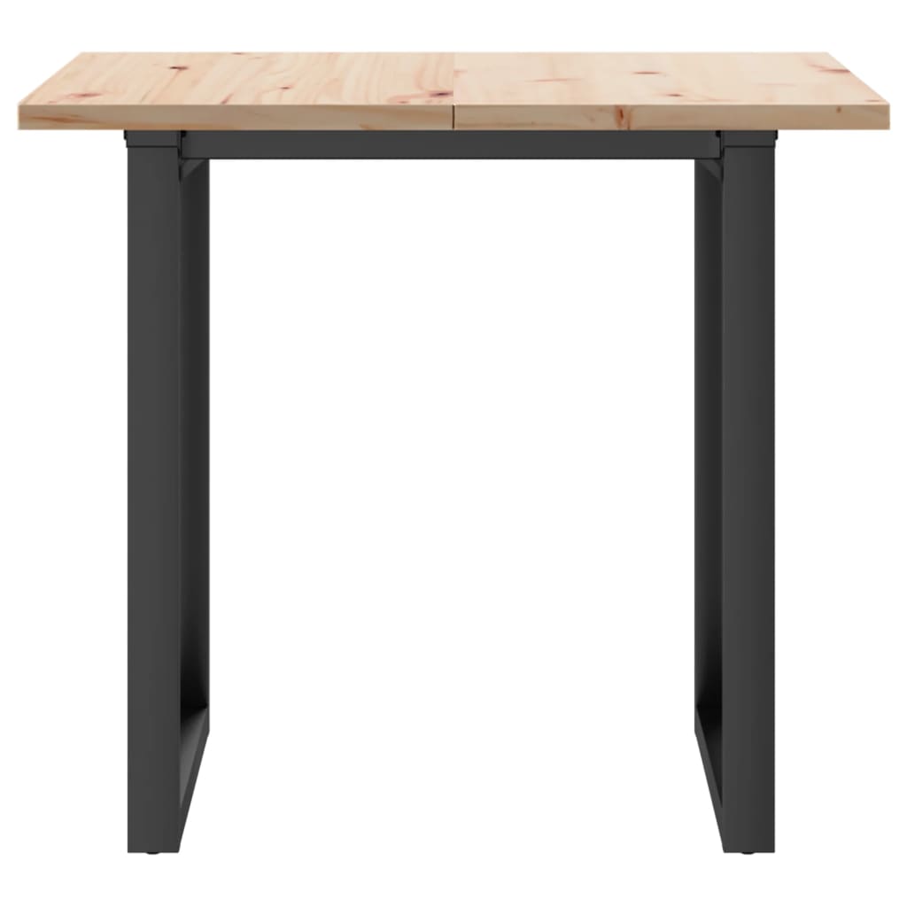 vidaXL Dining Table O-Frame 80x80x75.5 cm Solid Wood Pine and Cast Iron