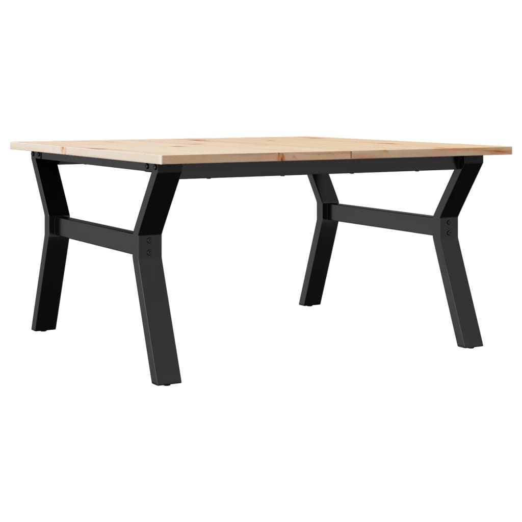 vidaXL Coffee Table Y-Frame 80x80x45 cm Solid Wood Pine and Cast Iron