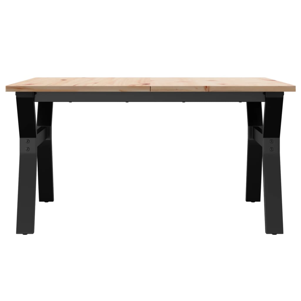 vidaXL Coffee Table Y-Frame 80x80x45 cm Solid Wood Pine and Cast Iron