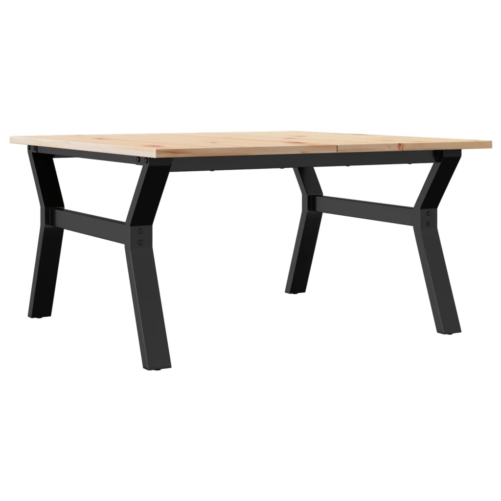 vidaXL Coffee Table Y-Frame 80x80x45 cm Solid Wood Pine and Cast Iron