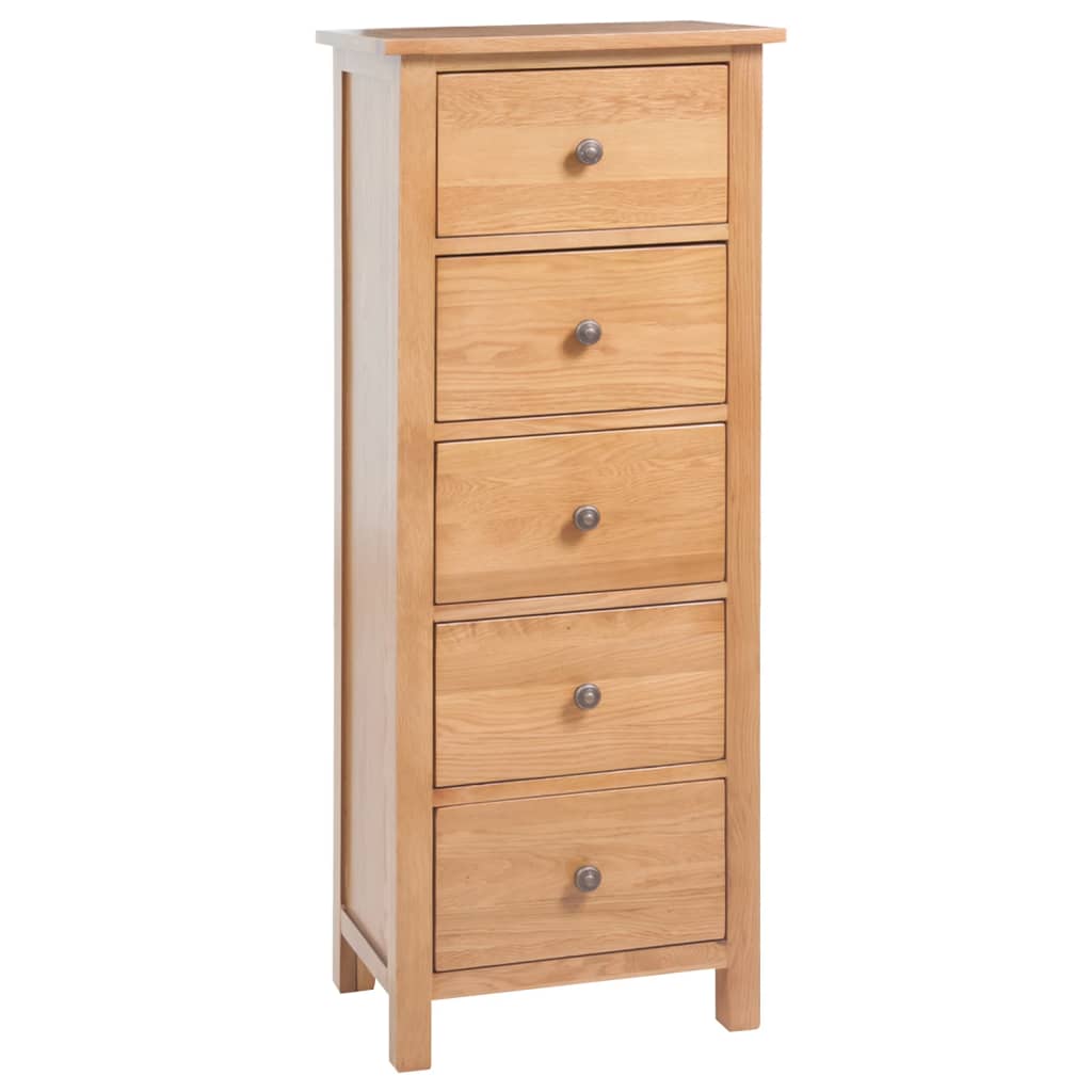 vidaXL Tall Chest of Drawers 45x32x110 cm Solid Oak Wood at Willow and Wine!