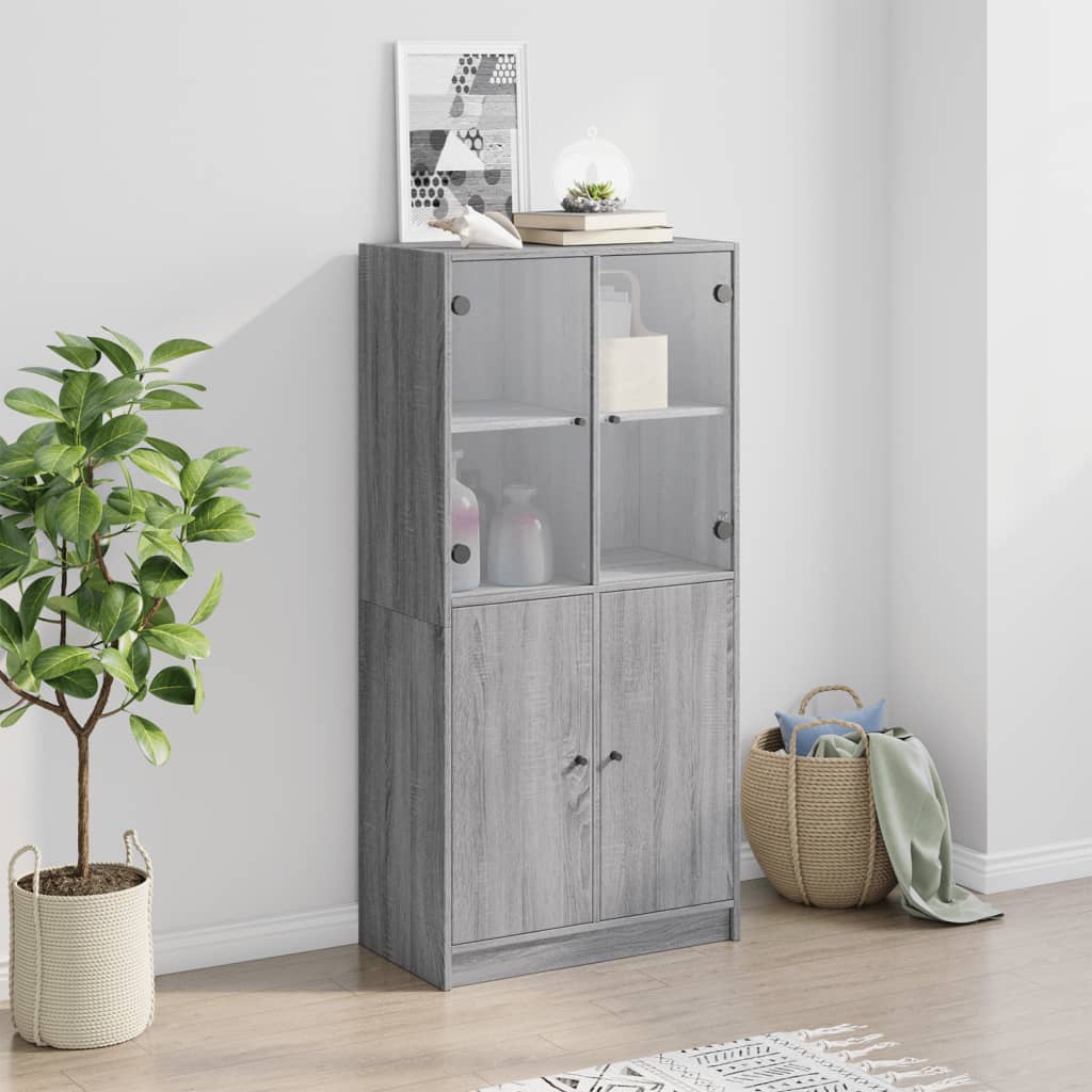 highboard-with-doors-grey-sonoma-68x37x142-cm-engineered-wood-927945 At Willow and Wine