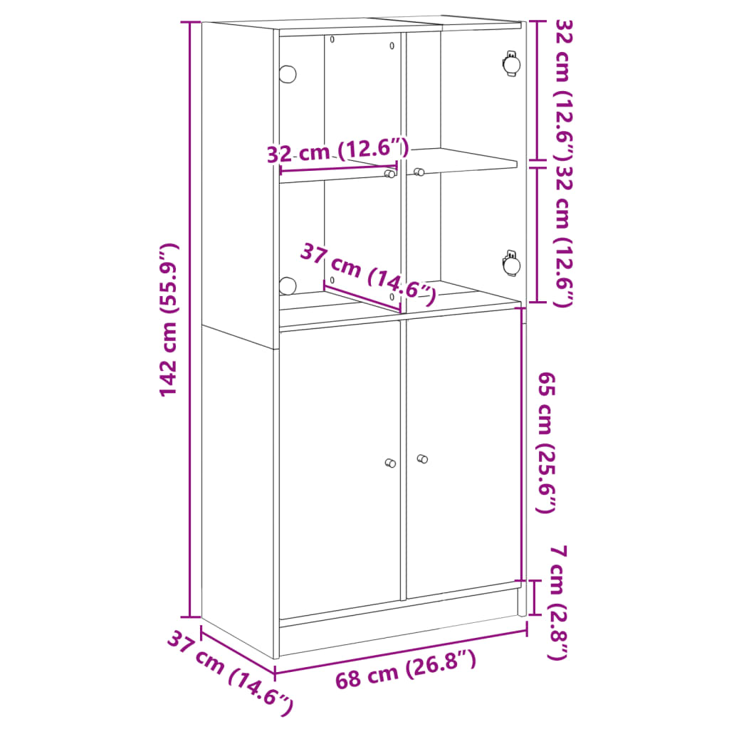 highboard-with-doors-grey-sonoma-68x37x142-cm-engineered-wood-927945 At Willow and Wine