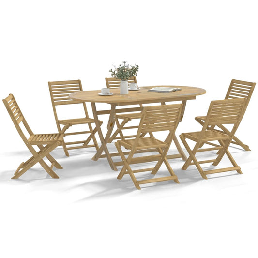 vidaXL 7 Piece Garden Dining Set Solid Wood Acacia