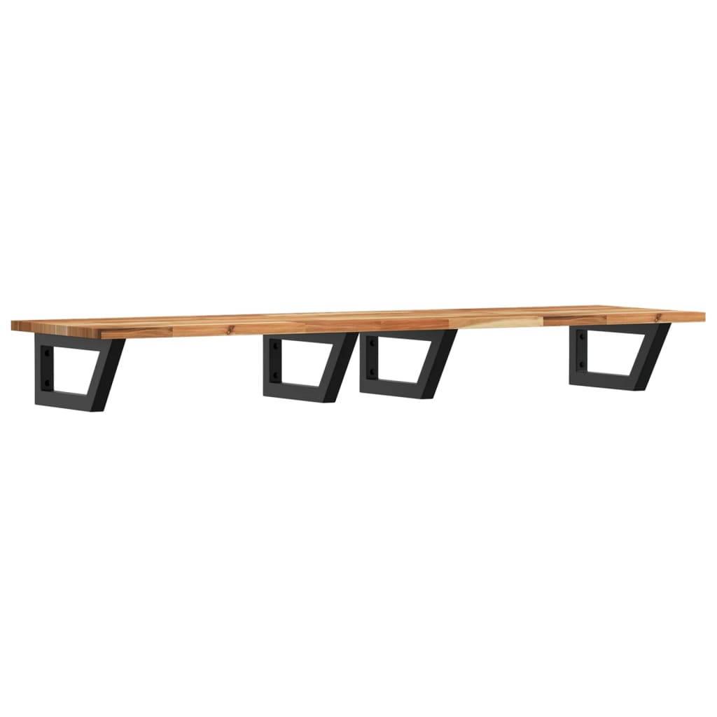 vidaXL Basin Shelf Wall Mounted Steel and Solid Wood Acacia