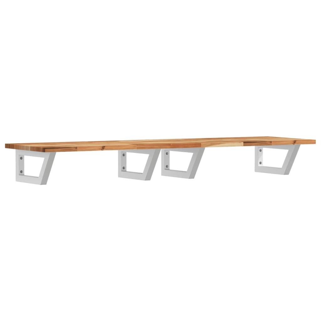 vidaXL Basin Shelf Wall Mounted Steel and Solid Wood Acacia