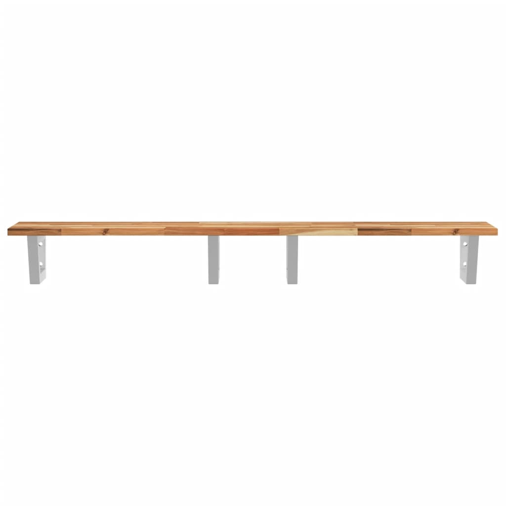 vidaXL Basin Shelf Wall Mounted Steel and Solid Wood Acacia