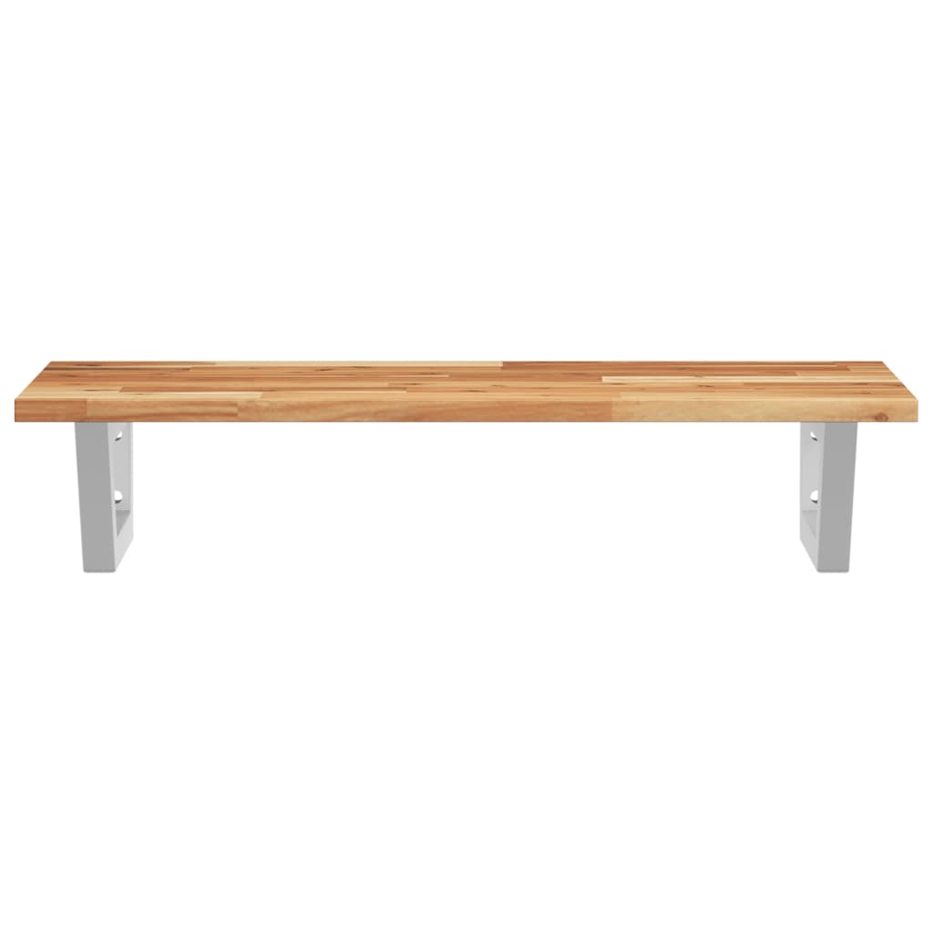 vidaXL Basin Shelf Wall Mounted Steel and Solid Wood Acacia