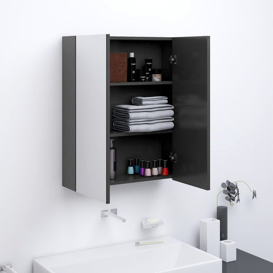 bathroom-mirror-cabinet-60x15x75-cm-mdf-grey At Willow and Wine