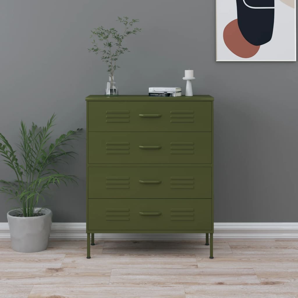 chest-of-drawers-black-80x35x101-5-cm-steel At Willow and Wine