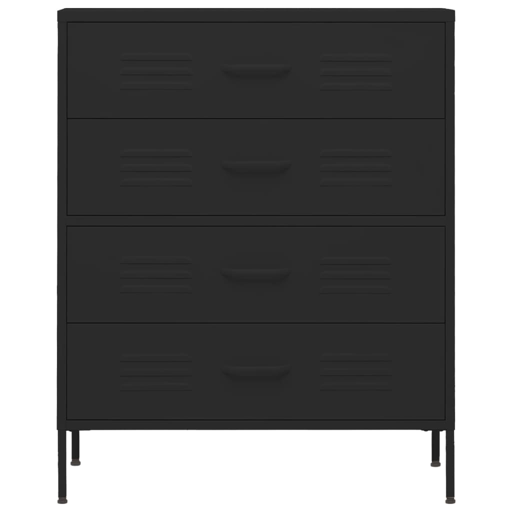 chest-of-drawers-black-80x35x101-5-cm-steel At Willow and Wine