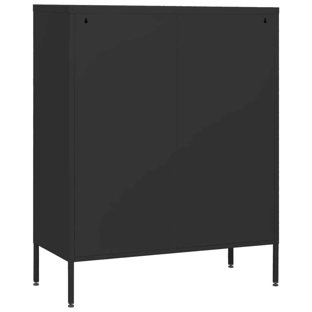 chest-of-drawers-black-80x35x101-5-cm-steel At Willow and Wine