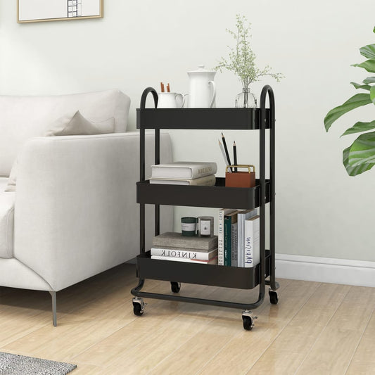 3-tier-trolley-black-43x34x79-cm-steel At Willow and Wine