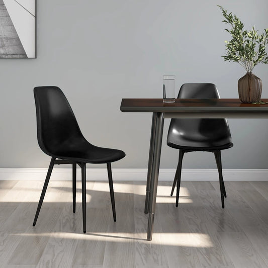 vidaXL Dining Chairs 2 pcs Black PP at Willow and Wine!