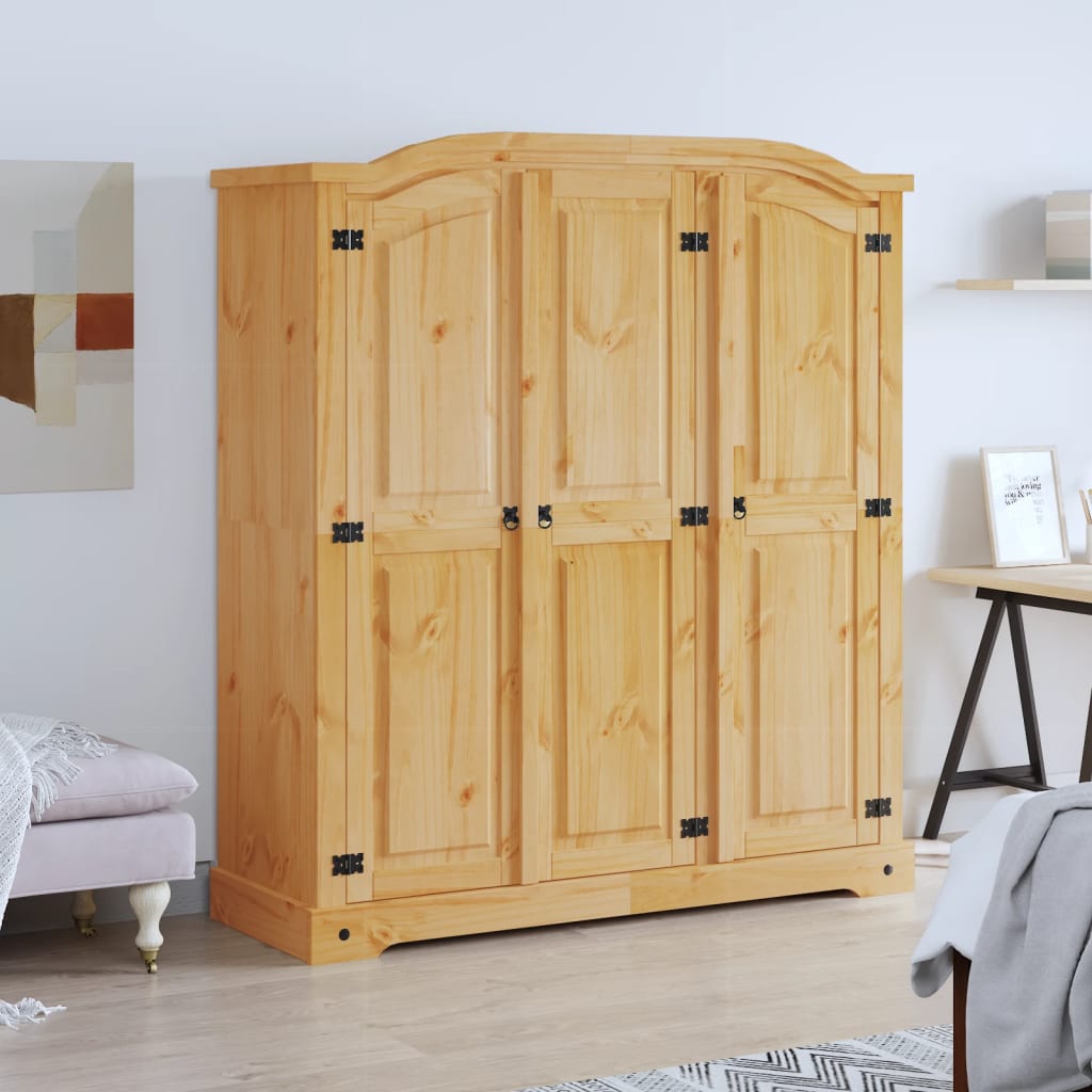 wardrobe-mexican-pine-corona-range-3-doors-grey At Willow and Wine