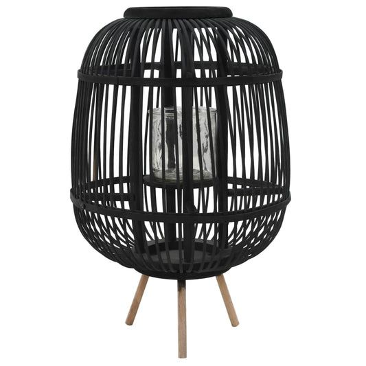 vidaXL Freestanding Candle Lantern Holder Bamboo Black at Willow and Wine!
