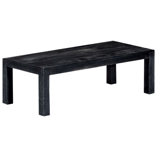 vidaXL Coffee Table Black 110x50x35 cm Solid Mango Wood at Willow and Wine!